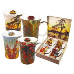 McIntosh Fine Bone China "Tom Thomson" Set of 4 Mugs